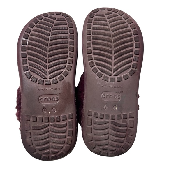 Crocs Furever Crush Lined Platform Clogs Dark Cherry Women’s Size 8 - Picture 4 of 4